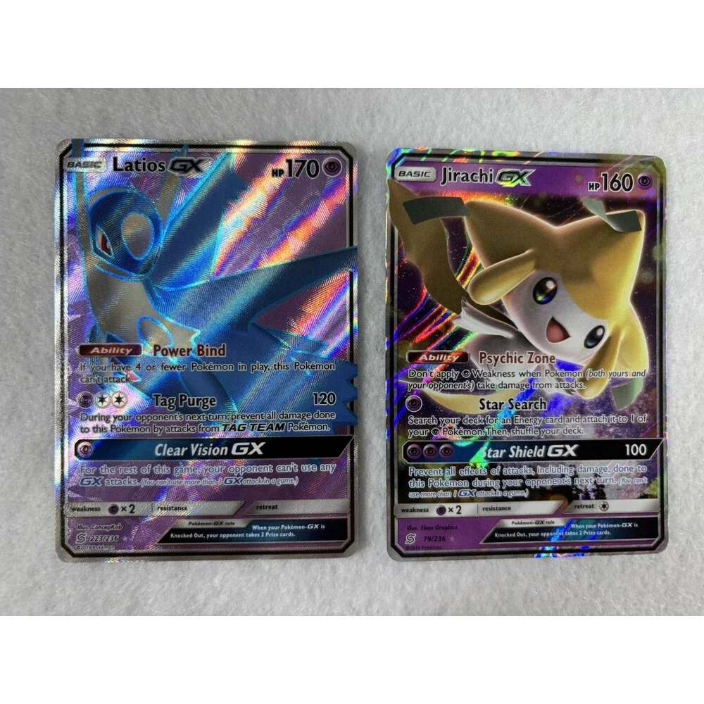 Pokémon Jirachi GX 79/236 & Latios GX 223/236 Ultra Rare Holo Card Lot